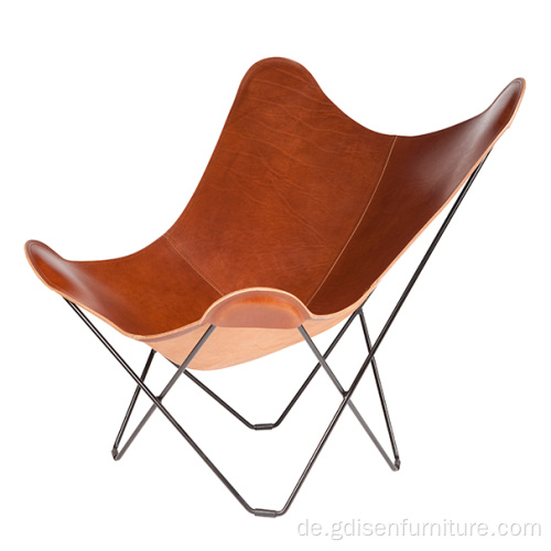 Italiener berühmter Design Schmetterling Stuhl Lounge Stuhl Leder Leder